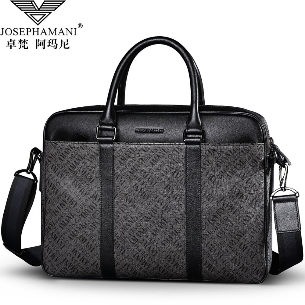 josephamani/卓梵阿玛尼 男士手提包单肩斜挎包商务公文包pvc配头层