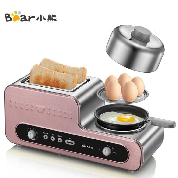 小熊(bear)面包机家用小型多功能多士炉全自动早餐机不锈钢烤三明治机