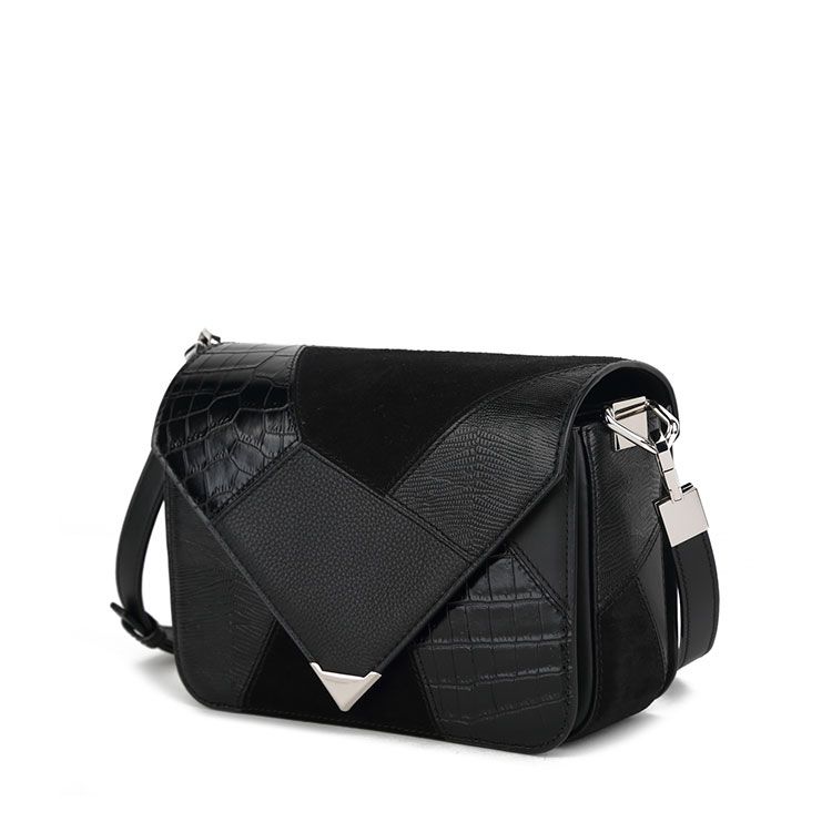 alexander wang /亚历山大王 女士鳄鱼纹翻盖羊皮斜挎包 20r0448 美国