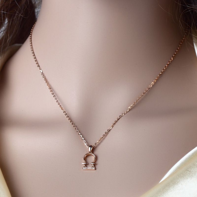 gzuan古钻 天秤座 18k金钻石吊坠 d3068(赠18寸s925银镀金项链)