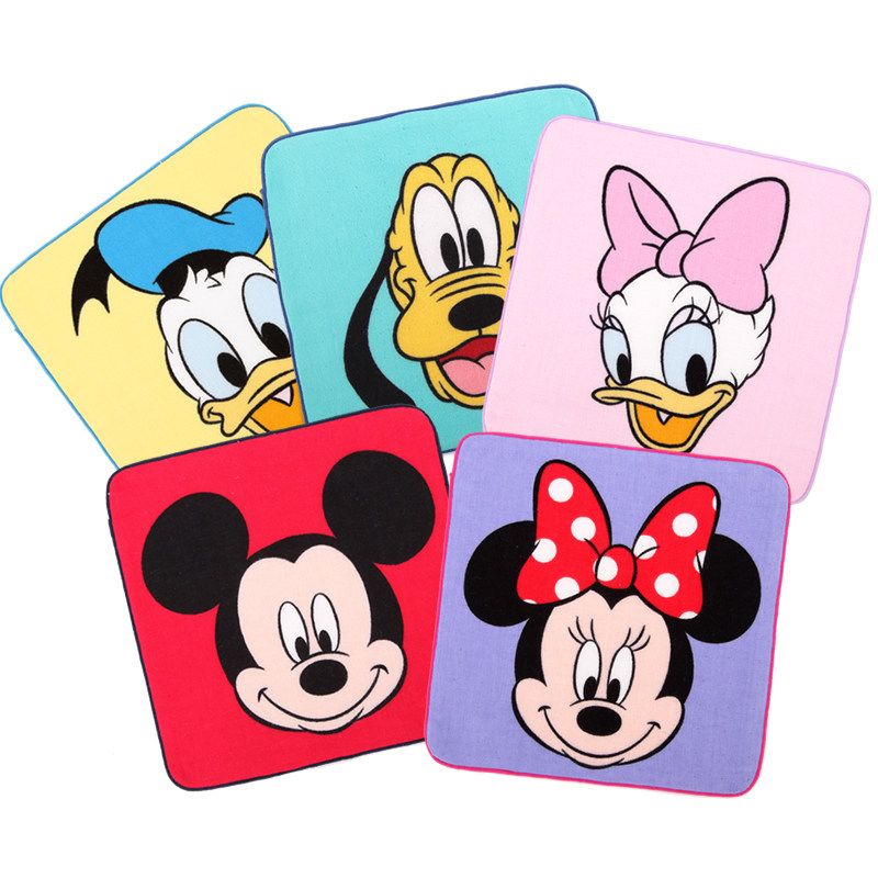 迪士尼disney纱布方巾 纯棉小毛巾 手帕 米奇 卡通 柔软吸水 a类