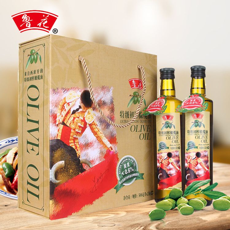 鲁花特级初榨橄榄油500ml*2礼盒装