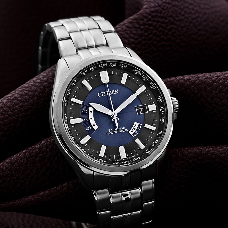 西铁城 (citizen)光动能 多局电波自动对时男表 cb0011-51l