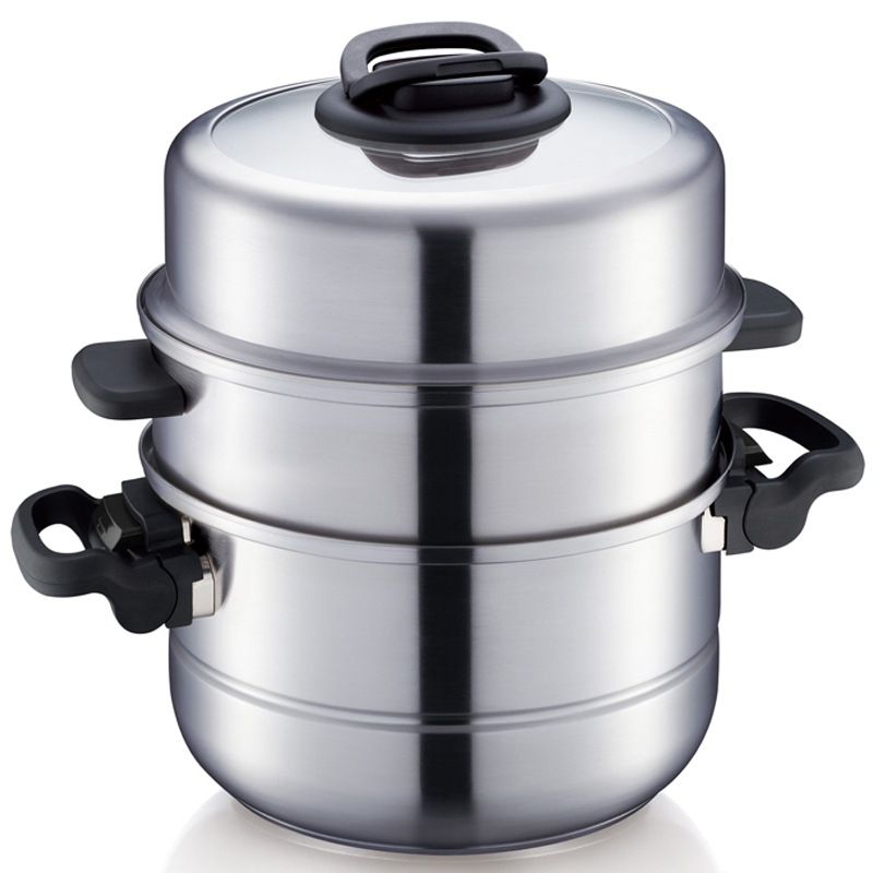 苏泊尔30cm巧乐宝易存储304不锈钢三层复底可叠蒸锅sz30t1