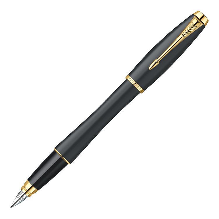 派克 PARKER 都市磨砂黑杆金夹墨水笔