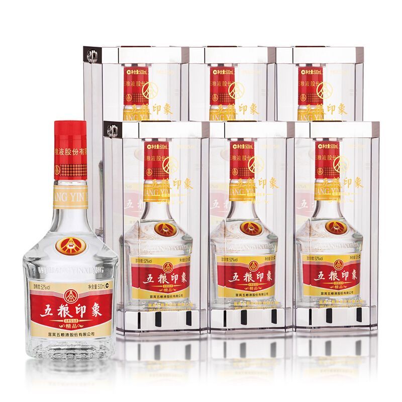 五粮液 五粮印象精品 52度 500ml *6瓶浓香型白酒整箱装