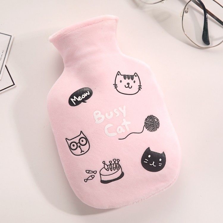 嘉若彤 新款卡通注水热水袋 冬季保暖布套充水热水袋便携式冲水暖手宝