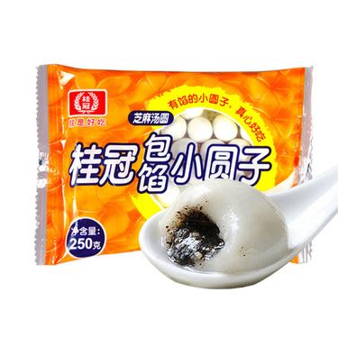 桂冠 包馅小圆子 速冻食品 酒酿小圆子 小汤圆 小元宵 黑芝麻馅 250g*