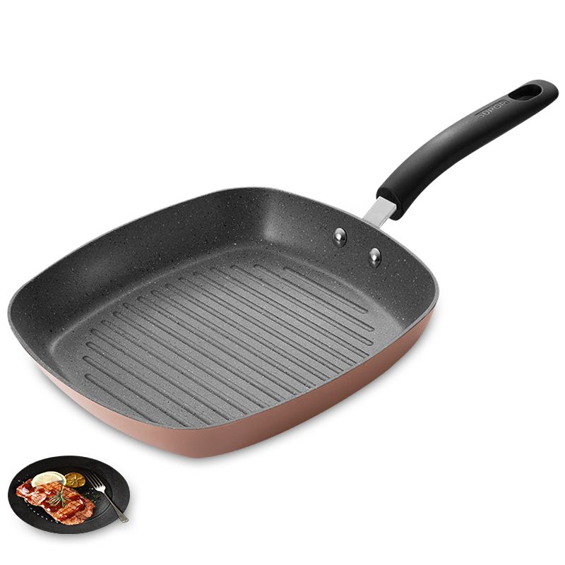 苏泊尔 方形煎锅平底锅不粘锅26cm口径ej26vp01-y 金色