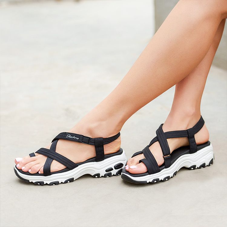 斯凯奇 skechers 女鞋 dlites 夹趾厚底凉鞋防滑时尚休闲鞋 31517