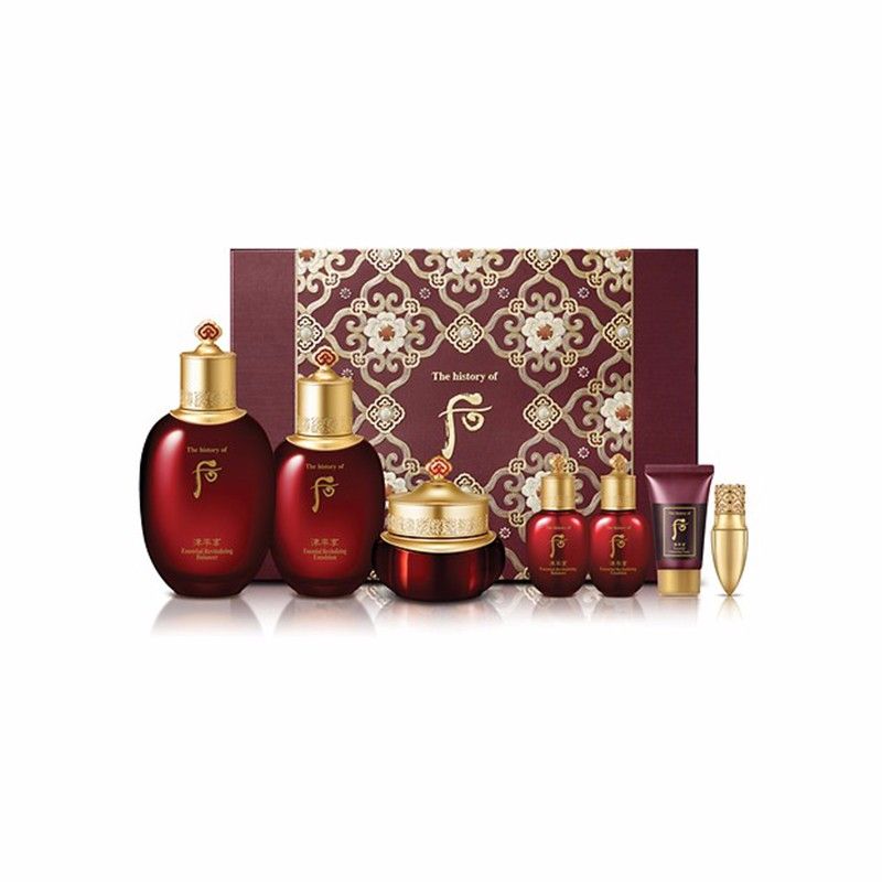 whoo/后 津率享水乳面霜三件套盒带口红 免税版 韩国进口 洋码头