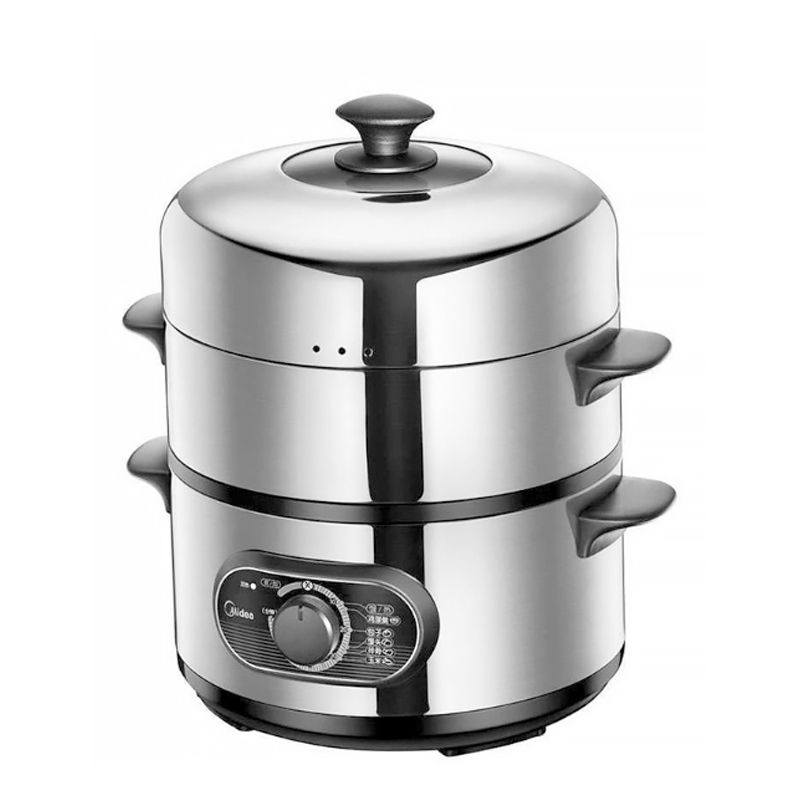 美的midea 电蒸锅多功能三层电蒸锅不锈钢 syh28-21 浅灰色