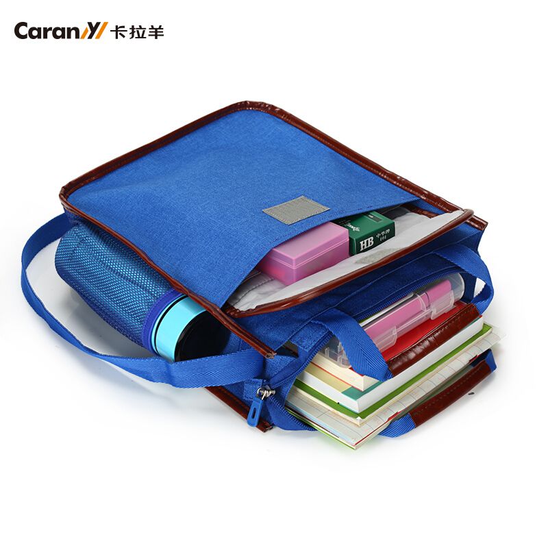 caran y 卡拉羊补习袋小学生手提袋拎书袋男女儿童美术袋学生补课包cx
