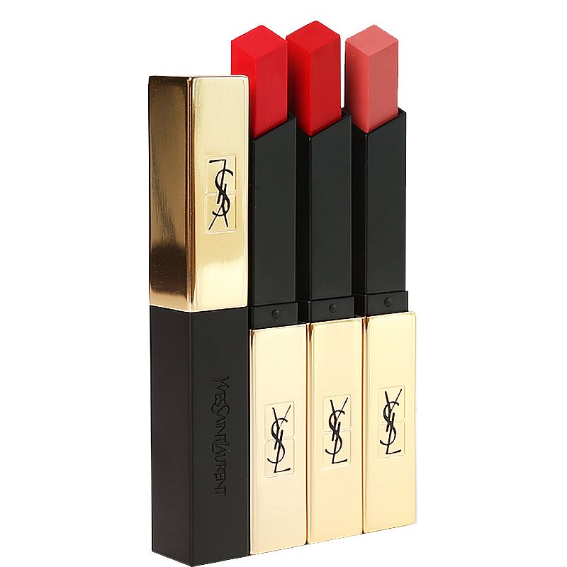 YSL/圣罗兰 细管纯口红小金条复古正红21呛口辣椒热销热卖1966暖棕色 正品2.2G