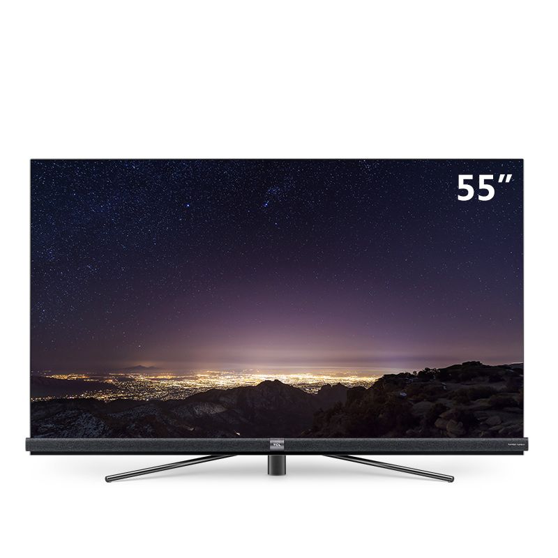 tcl 55q2 55英寸超薄无边框全面屏hdr4k电视机 34核人工智能(枪色)