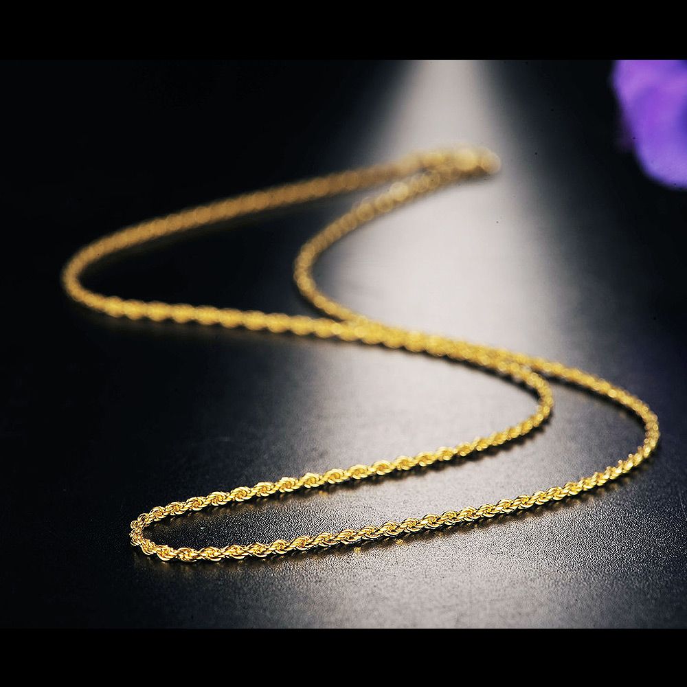 中国黄金 足金精品时尚百搭结实绳链女款锁骨项链