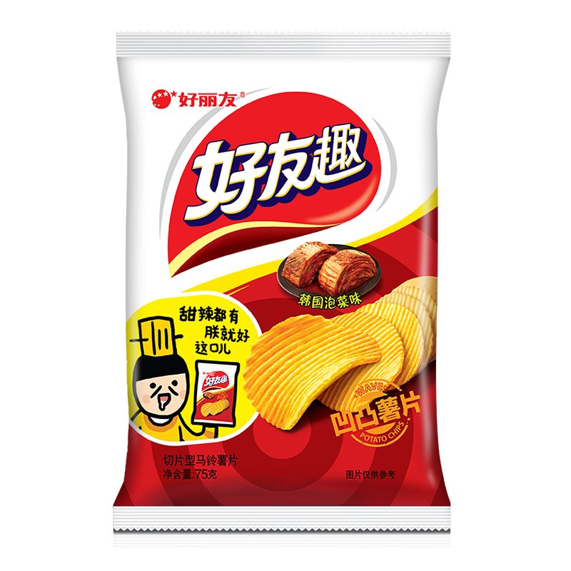 orion 好丽友 休闲零食 薯片 好友趣韩国泡菜味75g/袋