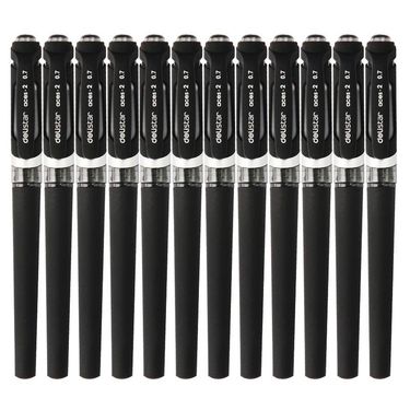 7mm子弹头磨砂笔杆柔软舒适中性笔 2盒 共24支 黑色 黑色(24支)