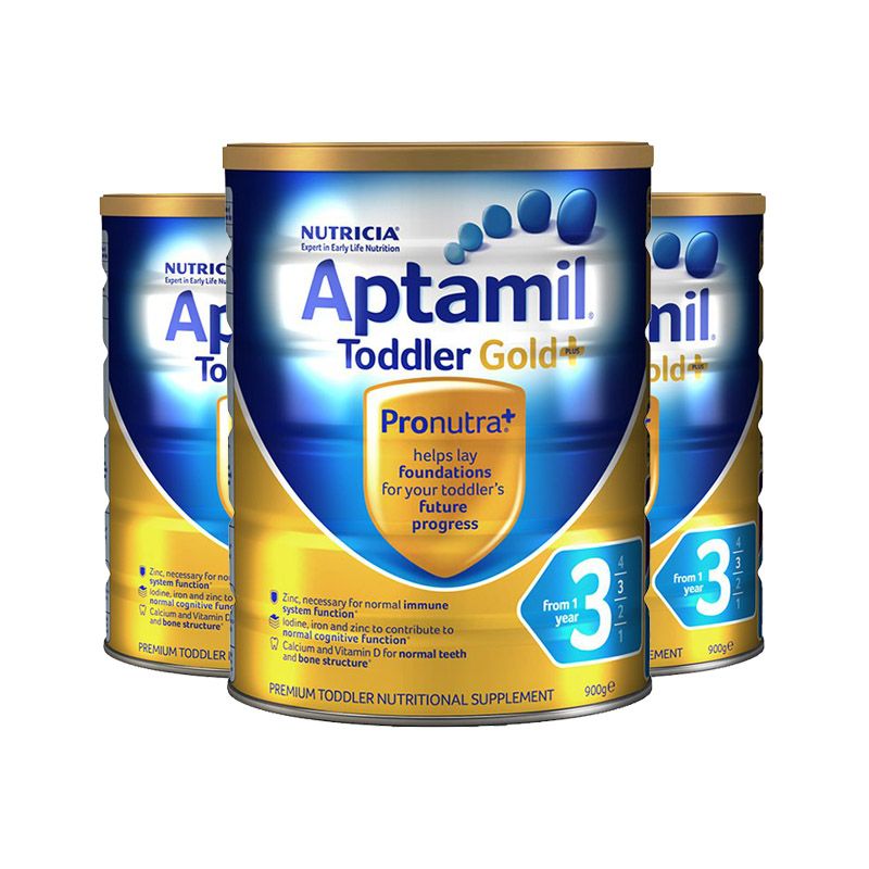 aptamil 新西兰爱他美 金装爱他美婴儿配方奶粉 3段 900克 1-2岁 三罐