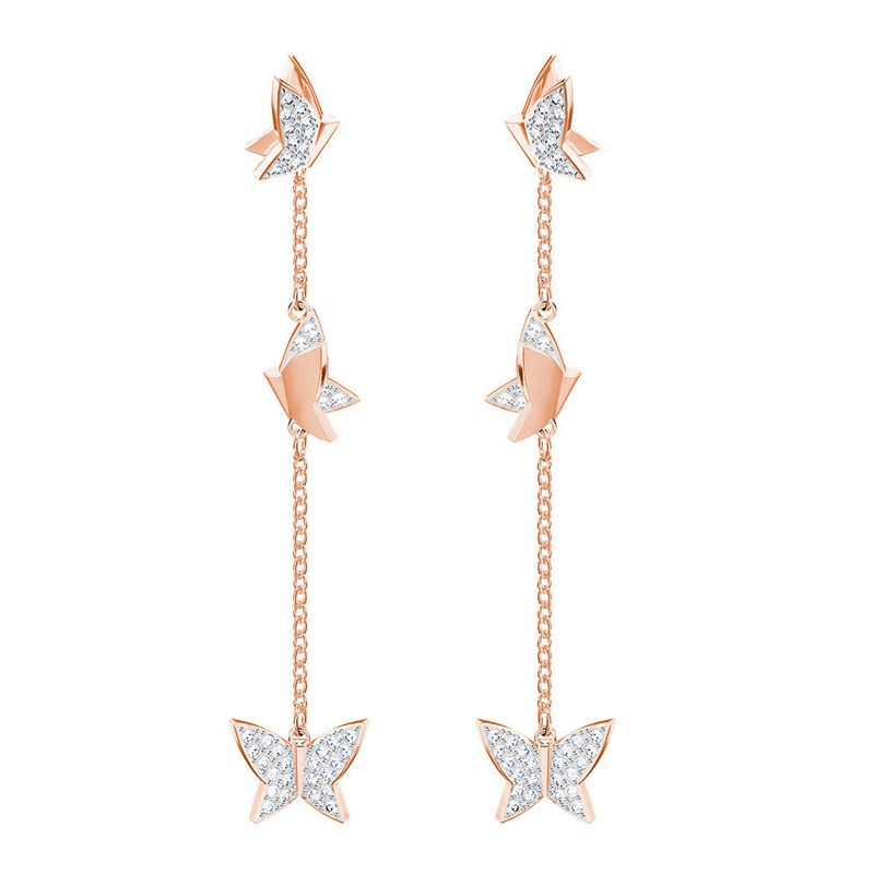 swarovski/施华洛世奇 蝴蝶耳钉流苏长耳环 5382364 奥地利进口 cst购
