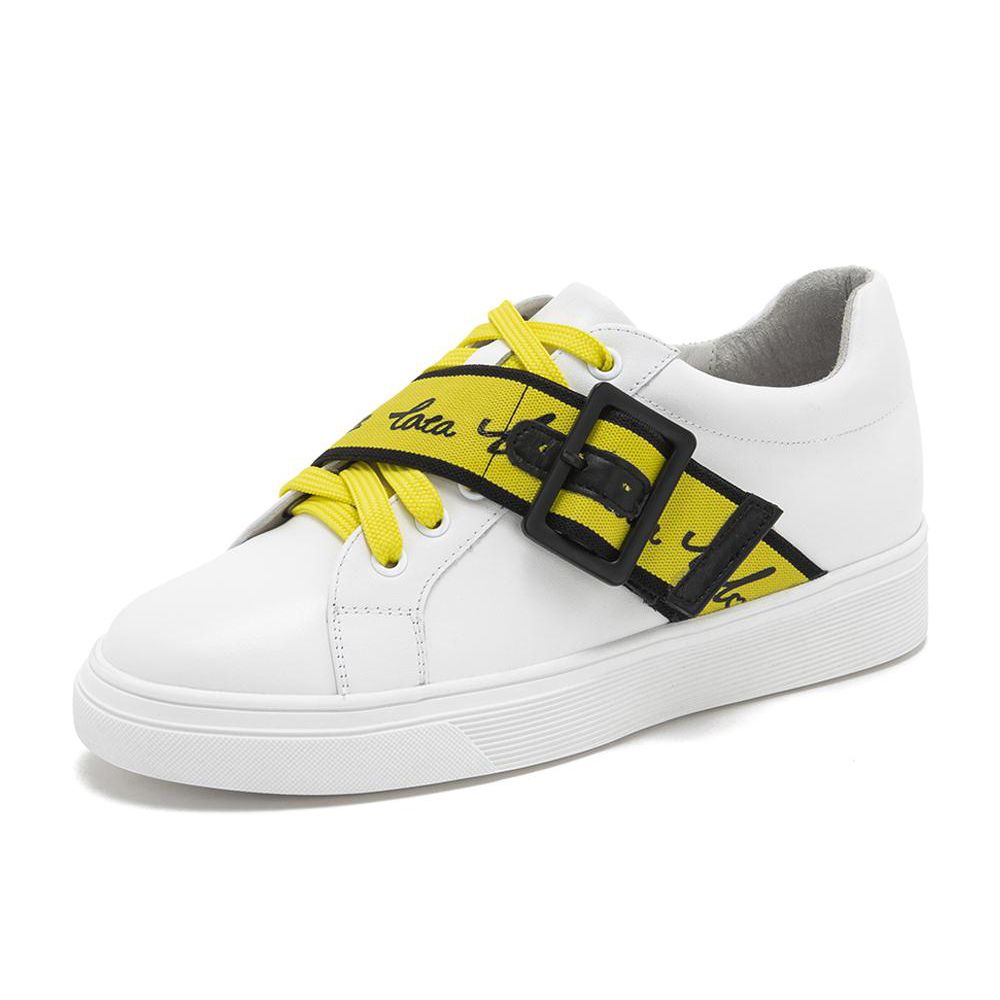 tata 他她春款新专柜同款小白鞋平底板鞋休闲女单鞋 foe28am9