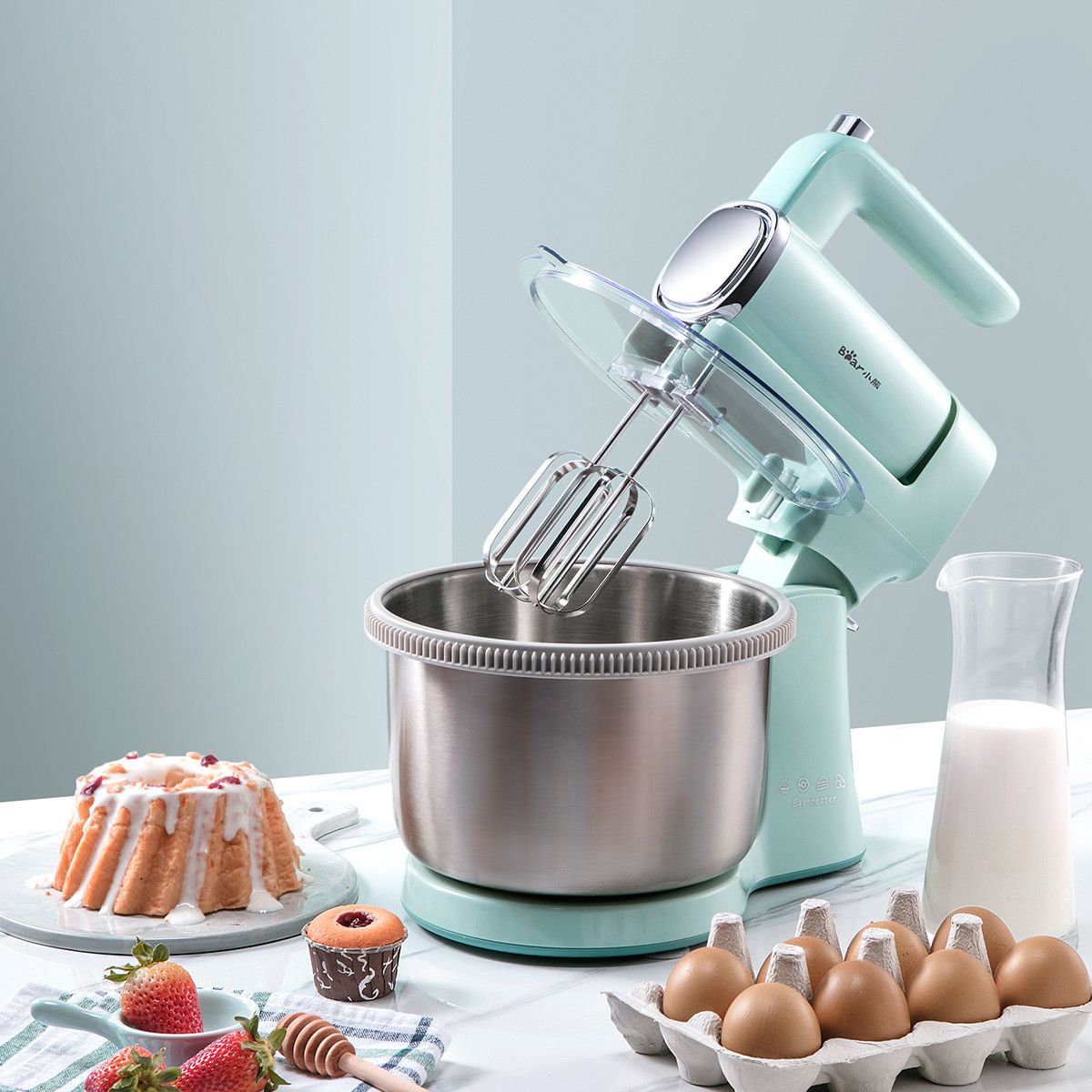 小熊【唯品会】家用台式打蛋器全自动电动打蛋带桶打奶油机烘焙和面