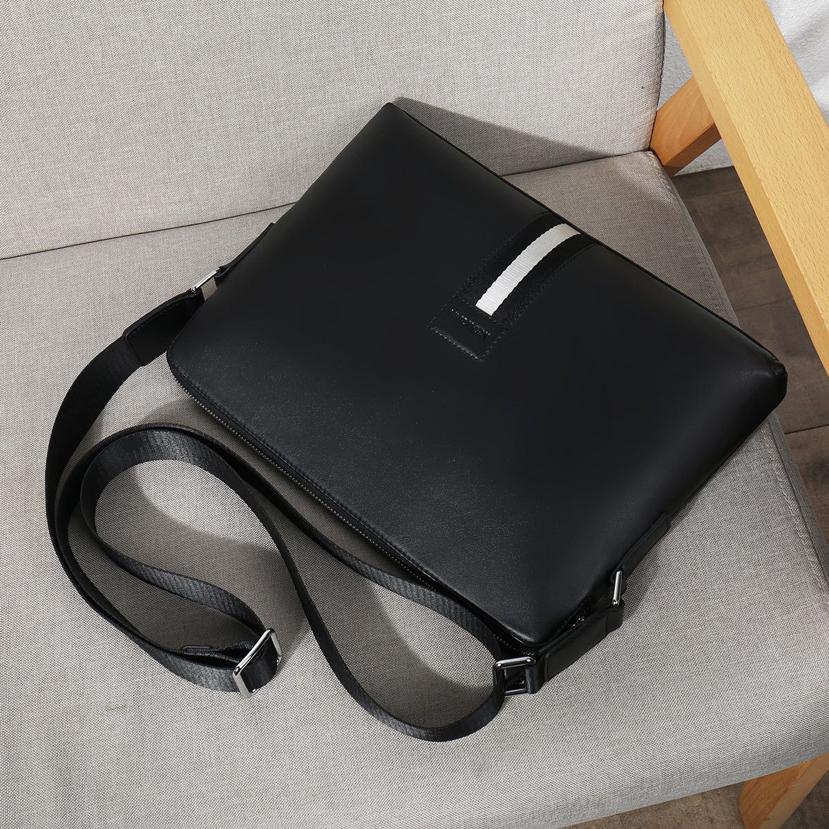 男式单肩包/斜挎包 【限时直降】稻草人年新款商务单肩包日字包男士斜