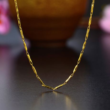 翠绿 黄金项链 足金999 时尚简约女款元宝链a01000090020