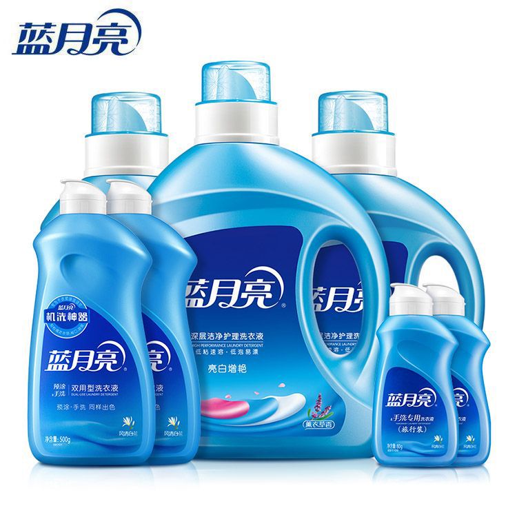 蓝月亮 【机洗+手洗】亮白增艳洗衣液瓶装2kg*1+1kg*2+500g*2+80g*2