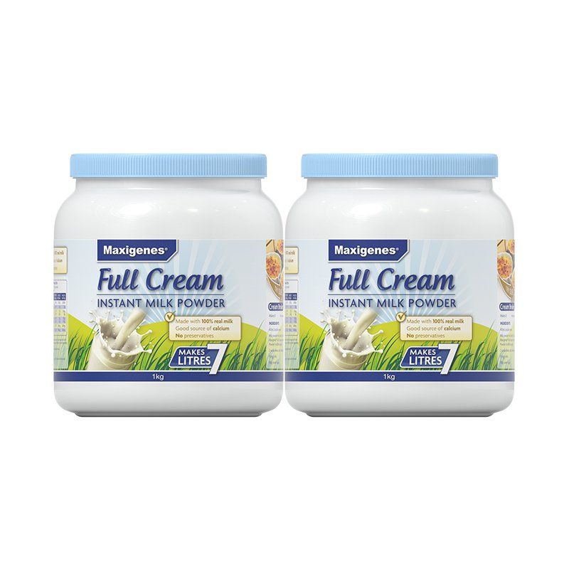 Maxigenes 【保税直发】美可卓蓝胖子高钙全脂脱脂成人奶粉 1kg*2罐 澳洲进口 奶粉中的爱马仕 行云海外旗舰