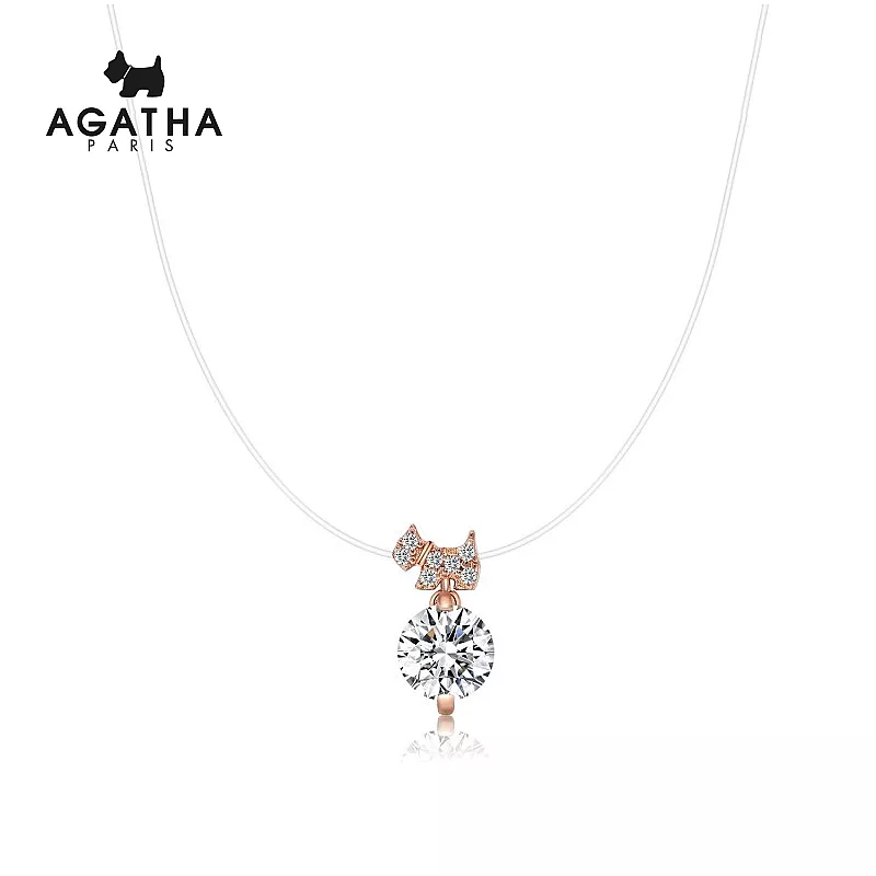 Agatha 瑷嘉莎 人鱼之泪简约吊坠项链（隐形透明鱼线 网红ins风）	