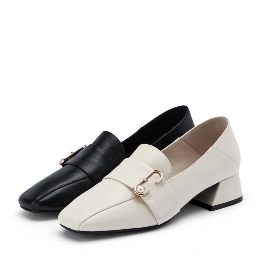 百丽 乐福鞋女春夏商场新款英伦风粗跟通勤单鞋U8W1DAM0A