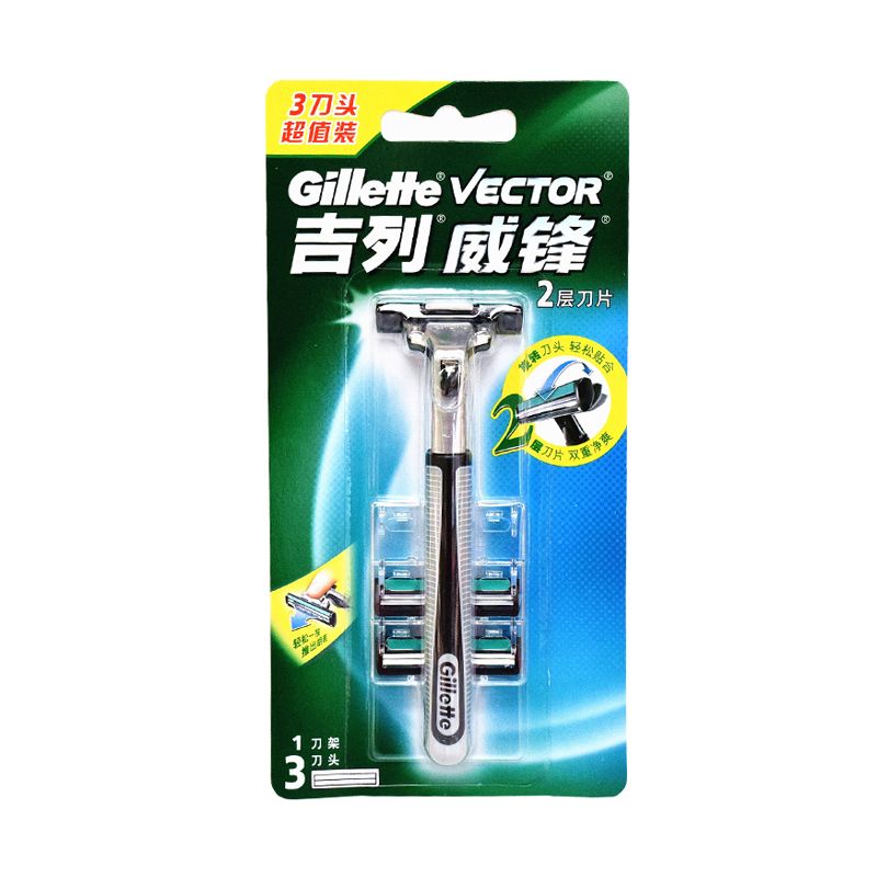 吉列 威锋旋转双层刀架刀片（3刀头）超值装（新旧包装随机发货）