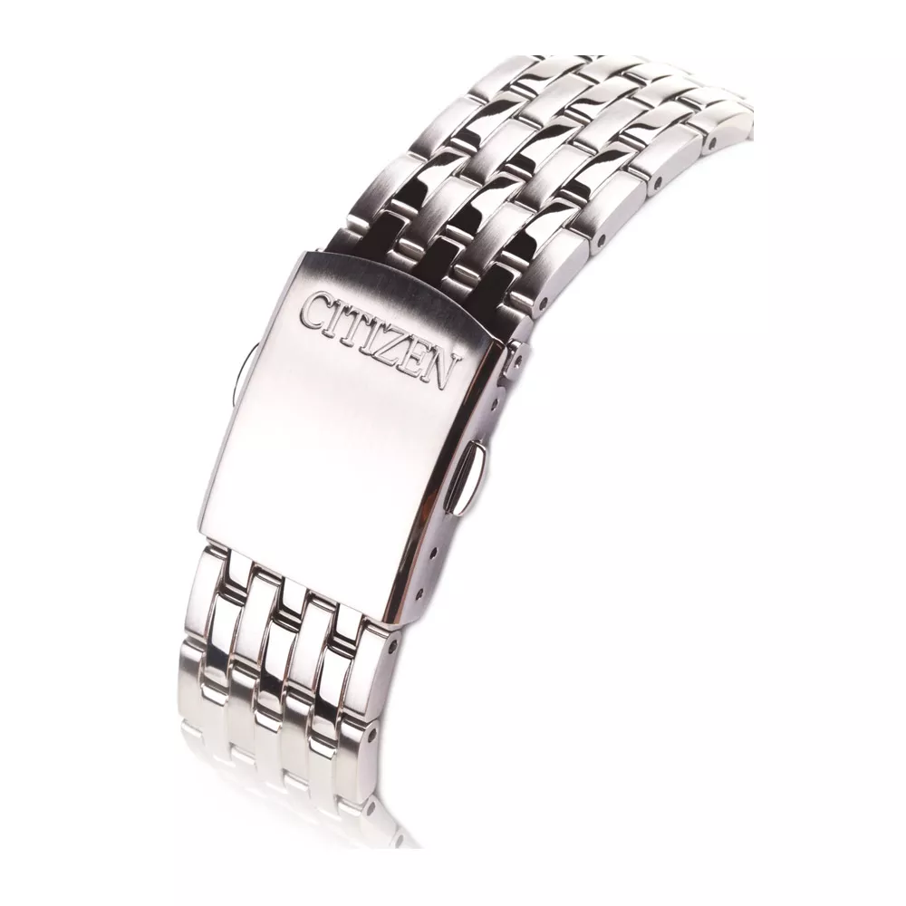 西铁城CITIZEN 自动机械表精钢防水黑盘钢带男表NH7500-53E
