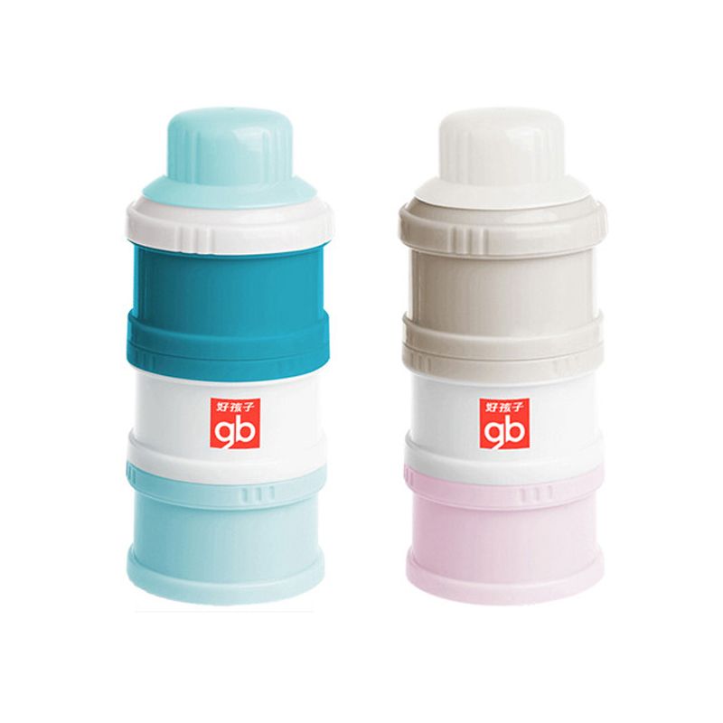 好孩子  三层奶粉罐便携外出防潮密封罐奶粉盒大容量奶粉格分盒子粉E80017/美利蓝E80018