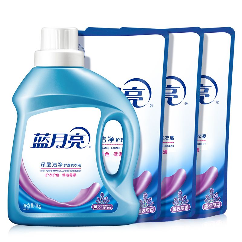 蓝月亮 洗衣液8斤 深层洁净瓶装1kg+补充袋装1kg*3 薰衣草香
