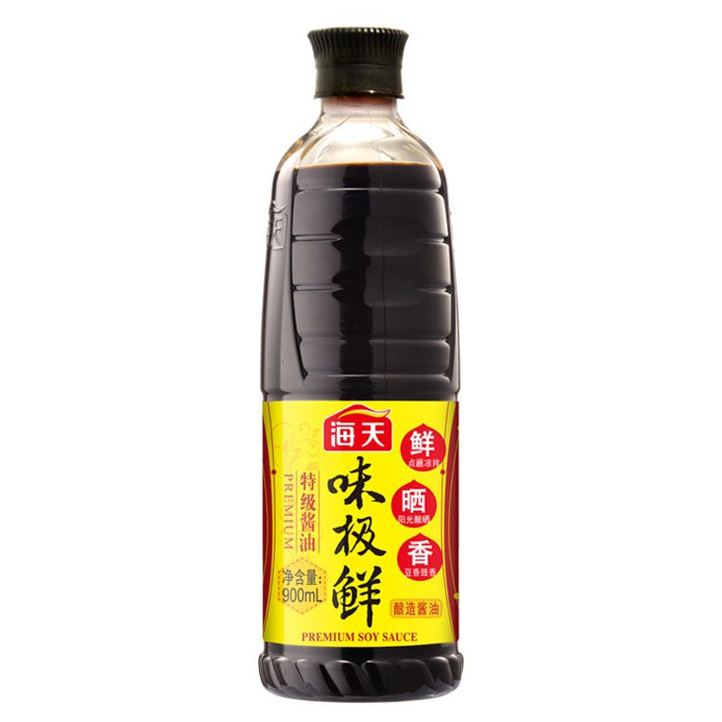海天 味极鲜厨房调味料炒菜火锅蘸料生抽900ml*2瓶
