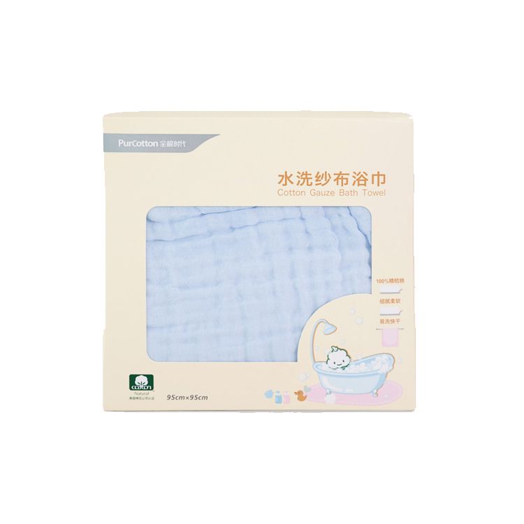 全棉时代 婴儿纯棉水洗纱布浴巾80x140cm 1条/盒