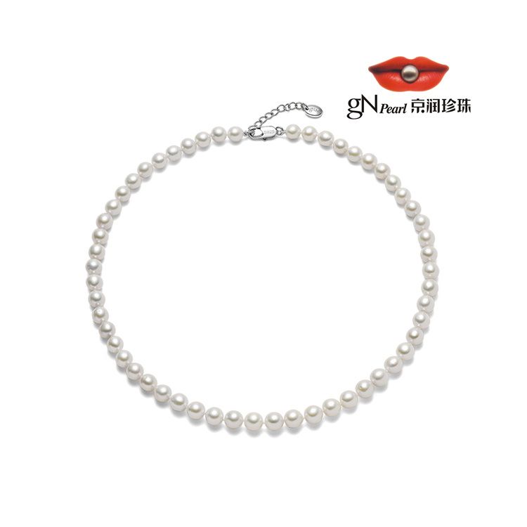 gN pearl/京润珍珠 京润珍珠 邂逅 925银淡水珍珠项链 6-7mm 33cm 白色圆形