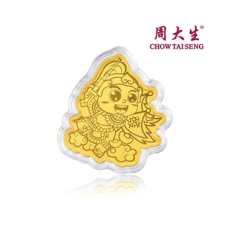 周大生 福星盈门 吉祥红包情侣手机贴黄金汽车摆件车贴