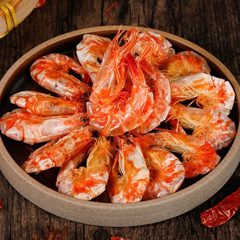 果满园 三色海烤虾干即食烤虾温州特产孕妇零食对虾干