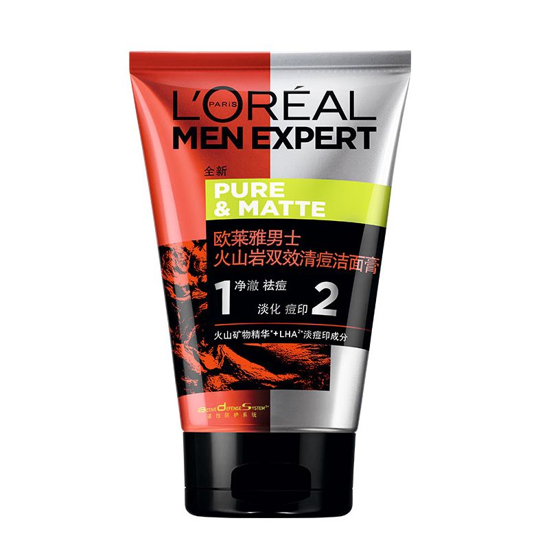 L'oreal/欧莱雅 男士控油清痘洗面奶 100ml 韩国进口 深层清洁 控油去黑头 Star Beauty