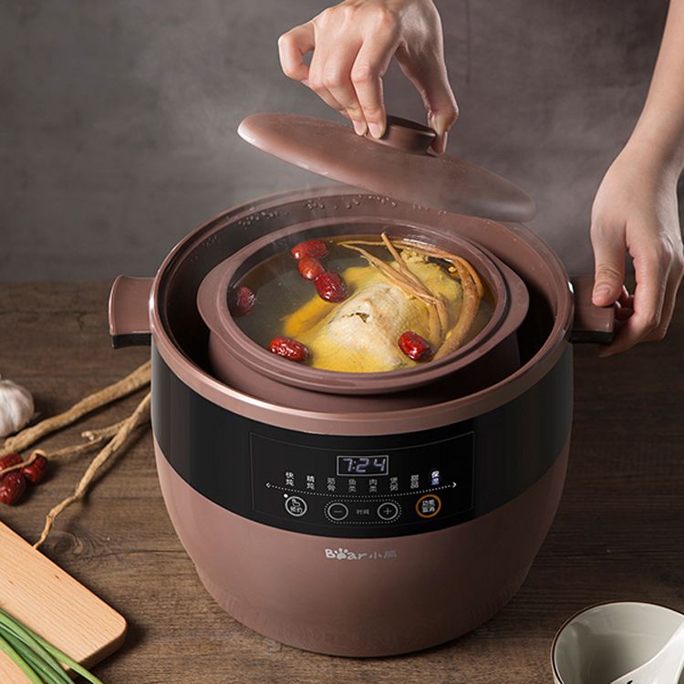 Bear小熊 电炖锅电炖盅煲汤锅紫砂锅电砂锅隔水炖养生锅4.5L DDZ-B45Z1