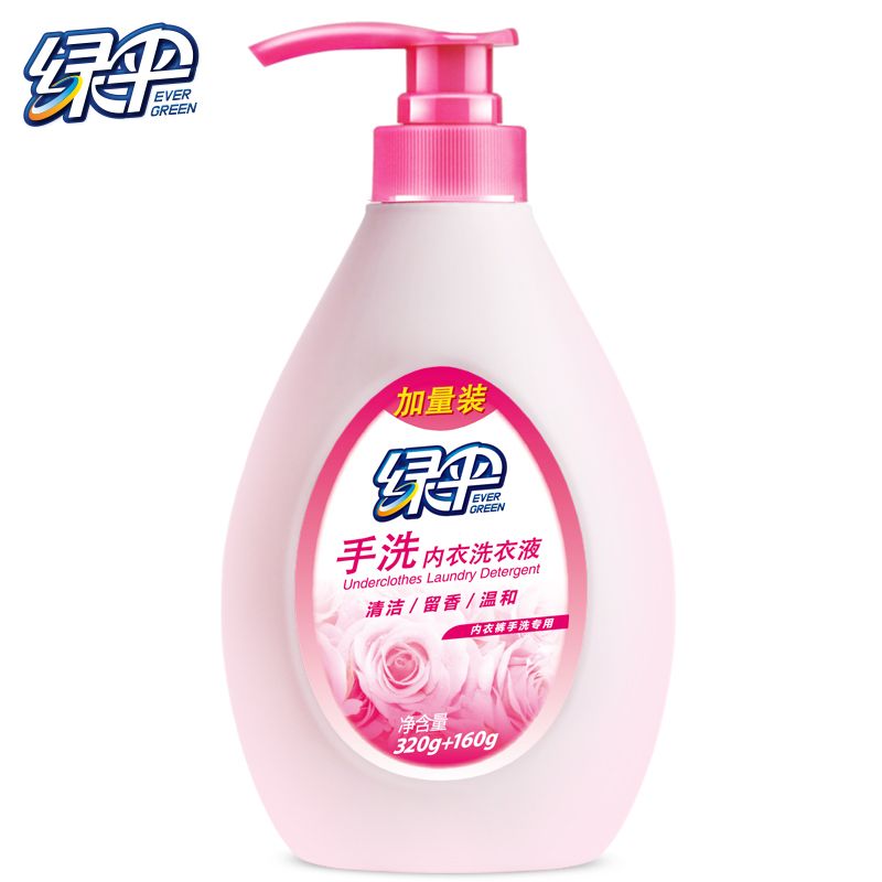 绿伞 手洗内衣洗衣液480g瓶装去除多种污渍温和亲肤无荧光剂内衣内裤专用洗衣液