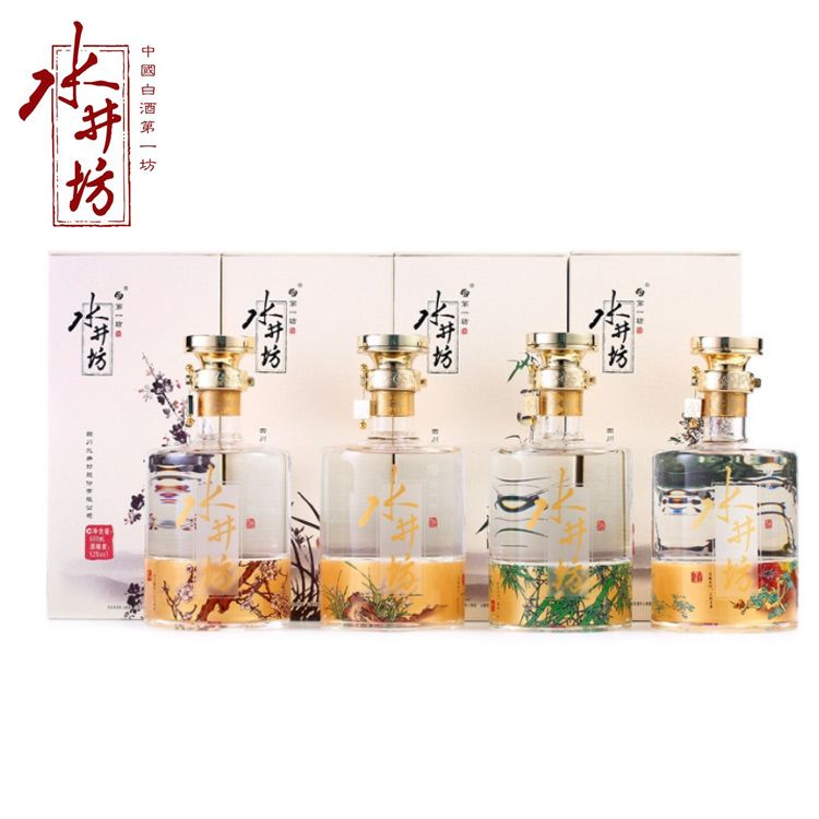 水井坊  梅兰竹菊 浓香型白酒 52度 600ml *4 礼盒装
