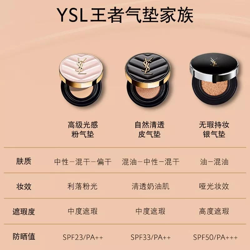 YSL/圣罗兰 高定皮革气垫 14g 持久服帖遮瑕控油哑光防晒 Star Beauty