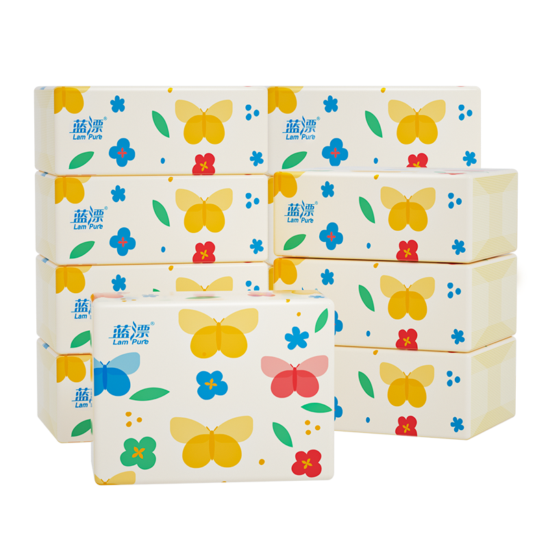 蓝漂 竹浆本色抽纸 4层168张*12包