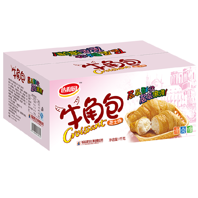 达利园面包 牛角包芝士味2斤礼盒可颂代餐零食早餐