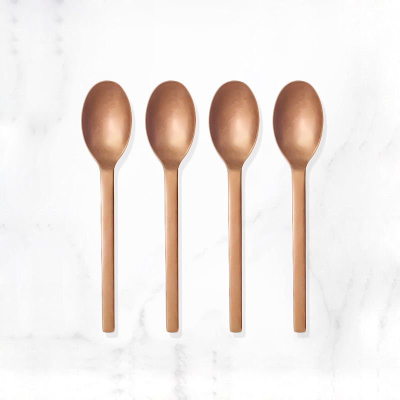 双立人  新品上市 ZWILLING 双立人MINIMALE系列不锈钢咖啡勺4件套（复古玫瑰金）甜品勺 小勺 不锈钢勺 