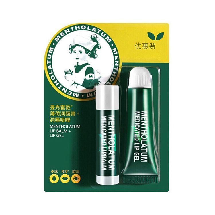 曼秀雷敦 薄荷润唇膏套装（润唇啫喱8g+润唇膏3.5g）保湿补水防干裂男女学生